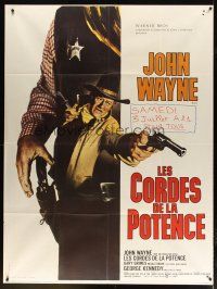 5s791 CAHILL French 1p '73 best completely different art showing all of John Wayne!