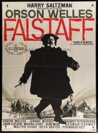 5s797 CHIMES AT MIDNIGHT French 1p '66 different art of Orson Welles as Falstaff by Landi!