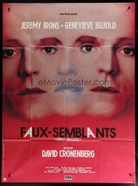 5s816 DEAD RINGERS French 1p '89 Jeremy Irons & Genevieve Bujold, directed by David Cronenberg!