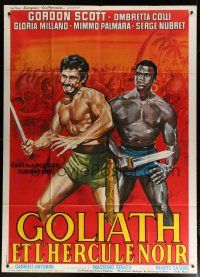 5s854 GOLIATH & THE REBEL SLAVE French 1p '63 art of barechested strongman Gordon Scott!