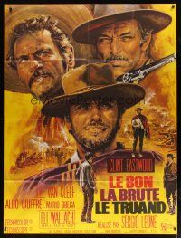 5s855 GOOD, THE BAD & THE UGLY French 1p R70s Clint Eastwood, Lee Van Cleef, Mascii art!