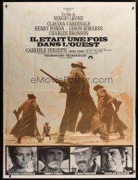 5s912 ONCE UPON A TIME IN THE WEST French 1p R70s Leone, art of Cardinale, Fonda, Bronson & Robards!