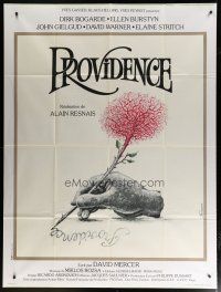 5s932 PROVIDENCE French 1p '77 Alain Resnais, cool art of hand writing w/tree pencil by Ferracci!