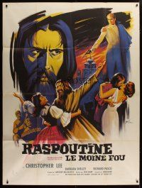 5s936 RASPUTIN THE MAD MONK French 1p '66 best different art of Christopher Lee by Boris Grinsson!