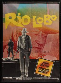 5s947 RIO LOBO French 1p '71 Howard Hawks, John Wayne, great cowboy image by Ferracci!
