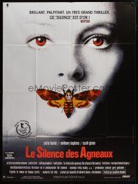5s955 SILENCE OF THE LAMBS French 1p '90 great image of Jodie Foster with moth over mouth!