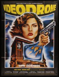 5s988 VIDEODROME French 1p '83 David Cronenberg, different art of Debbie Harry by Melki, sci-fi!