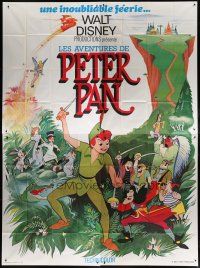 5s671 PETER PAN French 4p R70s Walt Disney animated cartoon fantasy classic, different art!