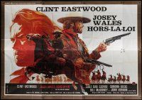 5s663 OUTLAW JOSEY WALES French 8p '76 Clint Eastwood is an army of one, cool double-fisted art!