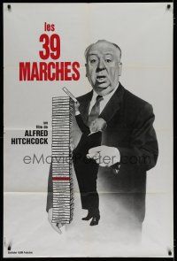 5s693 39 STEPS French 31x47 R70s great huge image of Alfred Hitchcock stacking his own movies!