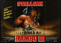 5s383 RAMBO III German 33x47 '88 best different art of Sylvester Stallone by Renato Casaro!