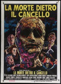 5s154 ASYLUM Italian 1p '73 Peter Cushing, written by Robert Bloch, horror, cool art!