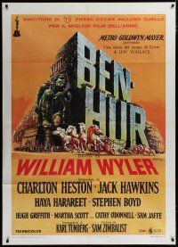 5s162 BEN-HUR Italian 1p R70s William Wyler classic religious epic, Brini chariot art!