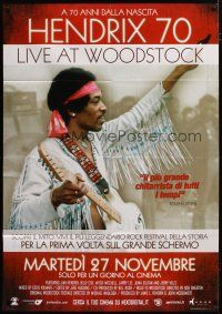 5s192 HENDRIX 70 LIVE AT WOODSTOCK advance Italian 1p '12 cool image of Jimi with guitar at concert!