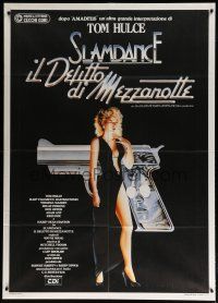 5s239 SLAMDANCE Italian 1p '87 different Cecchini art of sleazy sexy Virginia Madsen & gun!