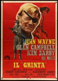 5s248 TRUE GRIT Italian 1p '69 John Wayne as Rooster Cogburn, Kim Darby, Glen Campbell