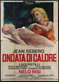 5s127 DEAD OF SUMMER Italian 2p '70 different art of Jean Seberg & bald naked woman!