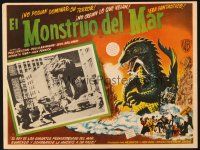 5s493 BEAST FROM 20,000 FATHOMS Mexican LC '53 Ray Bradbury, cool border art & inset of monster!