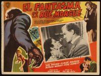 5s605 PHANTOM OF THE RUE MORGUE Mexican LC '54 monster border art, Karl Malden, Patricia Medina