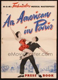 5s007 AMERICAN IN PARIS pressbook '51 great images of Gene Kelly dancing with sexy Leslie Caron!