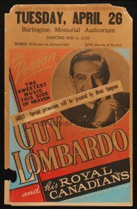 5s402 GUY LOMBARDO & HIS ROYAL CANADIANS 14x22 music poster '50s live with his Royal Canadians!