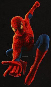 5s423 SPIDER-MAN special 9x15 '00s cool die-cut image of him slinging web!