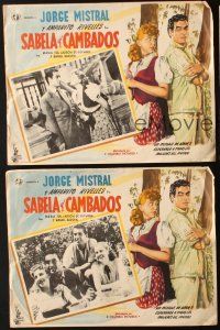5s457 SABELA DE CAMBADOS 3 Mexican LCs '49 Jorge Mistral, Amarito Rivelles, romantic art!