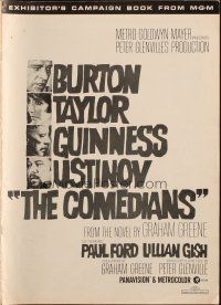 5s021 COMEDIANS pressbook '67 Richard Burton, Elizabeth Taylor, Alec Guinness & Peter Ustinov!