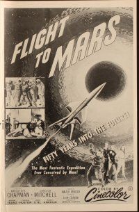 5s033 FLIGHT TO MARS black & white pressbook '51 most fantastic expedition ever conceived by man!