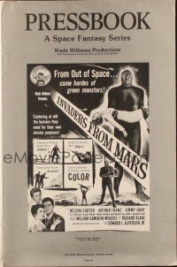 5s049 INVADERS FROM MARS pressbook R79 classic, hordes of green monsters from outer space!