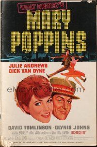 5s064 MARY POPPINS pressbook '64 Julie Andrews & Dick Van Dyke in Disney classic!