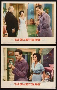 5t916 CAT ON A HOT TIN ROOF 2 LCs R66 Elizabeth Taylor as Maggie the Cat, Paul Newman, Burl Ives!