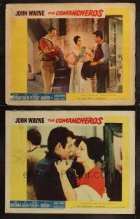 5t917 COMANCHEROS 2 LCs '61pretty Ina Balin and Stuart Whitman, dancing & with big John Wayne!