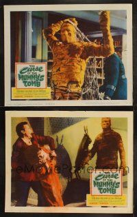 5t918 CURSE OF THE MUMMY'S TOMB 2 LCs '64 w/ the monster ripping off fishing net & scaring couple!