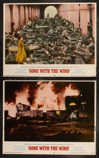 5t930 GONE WITH THE WIND 2 LCs R68 Vivien Leigh, Clark Gable, burning Atlanta, Civil War classic!
