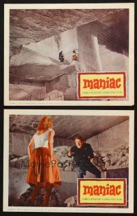 5t943 MANIAC 2 LCs '63 Kerwin Mathews, Hammer, he stalks his wife, his daughter, their lover!