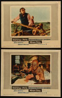 5t946 MOBY DICK 2 LCs '56 John Huston, Gregory Peck, Friedreich Ledebur as Queeqeg!