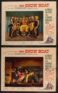5t970 SHOW BOAT 2 LCs '51 Kathryn Grayson with Howard Keel and eight sexy showgirls!