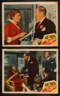 5t990 TO PLEASE A LADY 2 LCs '50 cool images of Barbara Stanwyck & Adolphe Menjou, Roland Winters!