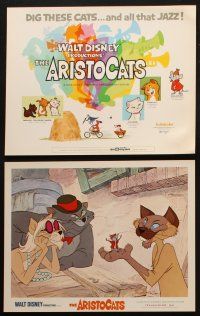 5t012 ARISTOCATS 9 LCs '71 Walt Disney feline jazz musical cartoon, great cat images!