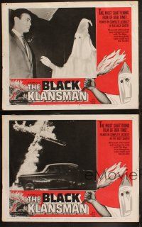 5t787 BLACK KLANSMAN 4 LCs '66 border art of hooded black man in KKK outfit holding torch!