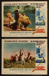 5t084 BLOOD ON THE ARROW 8 LCs '64 Dale Robertson, Martha Hyer, devils of the Apache desert!