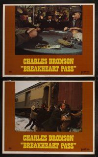5t101 BREAKHEART PASS 8 LCs '76 Alistair MacLean novel, Charles Bronson, w/ cool gambling image!