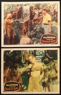 5t743 CAPTIVE GIRL 5 LCs '50 Johnny Weissmuller as Jungle Jim, w/sexy Anita Lhoest!