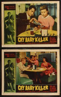5t852 CRY BABY KILLER 3 LCs '58 cool border art of Jack Nicholson in his 1st, Roger Corman!