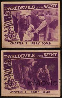 5t793 DAREDEVILS OF THE WEST 4 chapter 5 LCs '43 Rocky Lane, Eddie Acuff, George Lewis, Fiery Tomb!