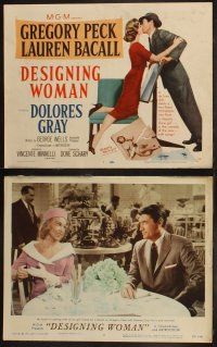 5t169 DESIGNING WOMAN 8 LCs '57 great images of Gregory Peck & sexy Lauren Bacall!