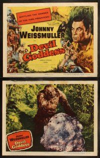 5t171 DEVIL GODDESS 8 LCs '55 Johnny Weissmuller is NOT Jungle Jim, cool jungle images!