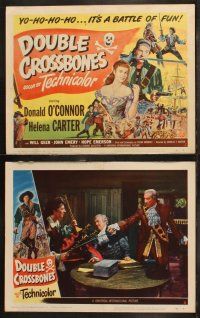 5t186 DOUBLE CROSSBONES 8 LCs '51 pirate Donald O'Connor, pretty Helena Carter, Will Geer!