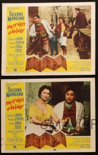 5t748 EVERY DAY'S A HOLIDAY 5 LCs '55 De Sica's L'Oro di Napoli, Silvana Mangano, Sophia Loren!
